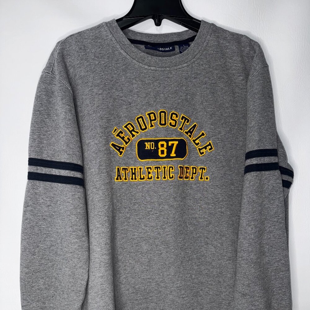 Aeropostale Men`s Athletics Dept Crew/Grey/Size-L